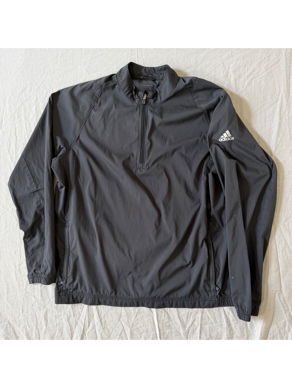 Adidas ClimaProof Men's Black Quarter Zip Pullover Jacket Size Large